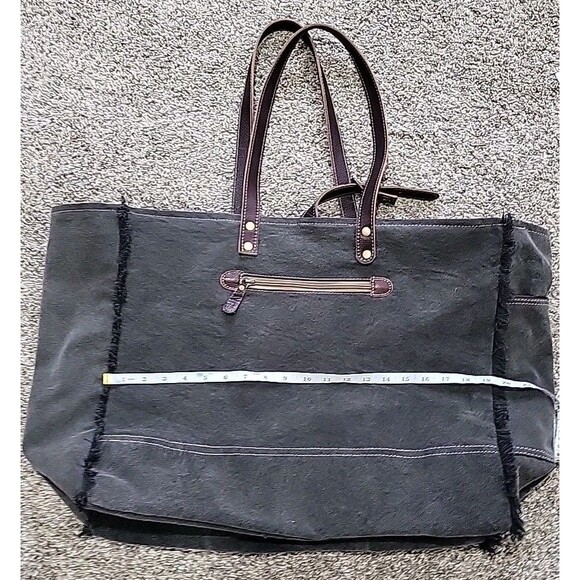 Myra XLarge Travel Canvas Leather Weekender Bag EUC - Picture 11 of 16